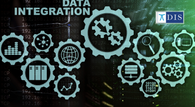 Data Integration Services by DIS Visual representation of data integration with interconnected gears